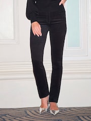 Pure Collection Black Washed Velvet Jeans - Image 1 of 5