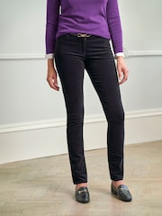Pure Collection Black Washed Velvet Jeans - Image 2 of 5