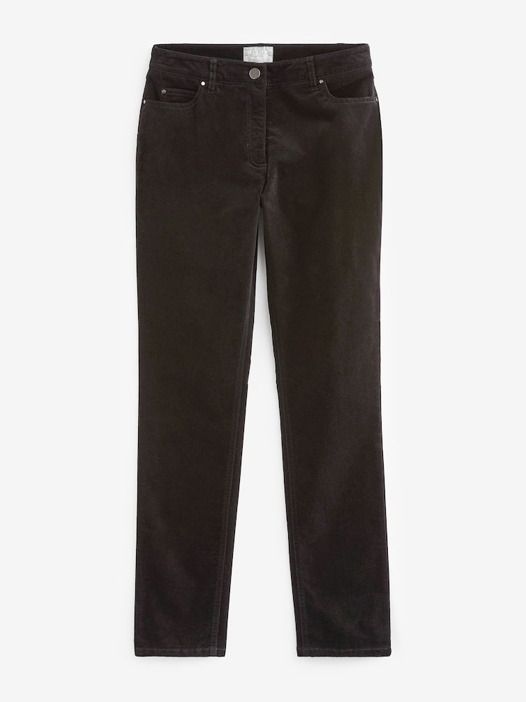 Pure Collection Black Washed Velvet Jeans - Image 5 of 5
