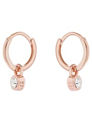 Ted Baker Rose Gold Tone SINALAA: Crystal Huggie Earrings - Image 3 of 8