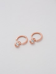 Ted Baker Rose Gold Tone SINALAA: Crystal Huggie Earrings - Image 4 of 8