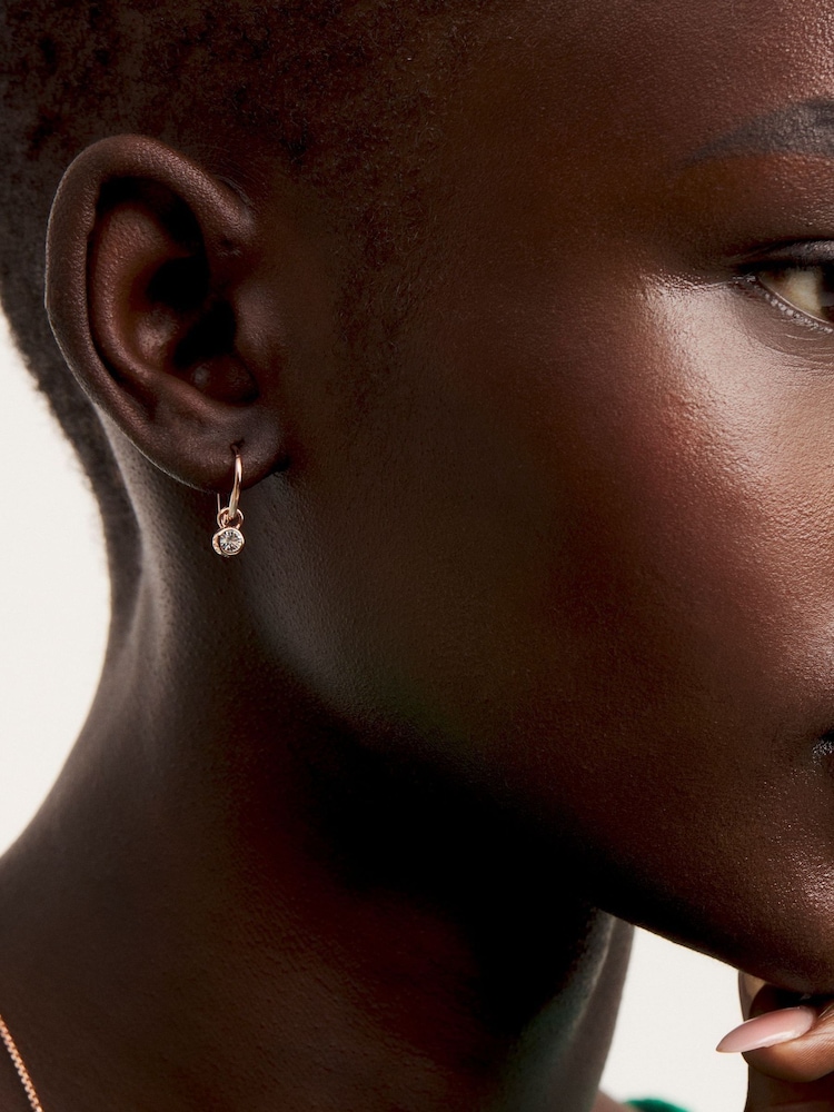 Ted Baker Rose Gold Tone SINALAA: Crystal Huggie Earrings - Image 8 of 8