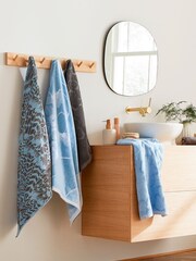 Ted Baker Blue Magnolia 100% Cotton Towel - Image 1 of 4