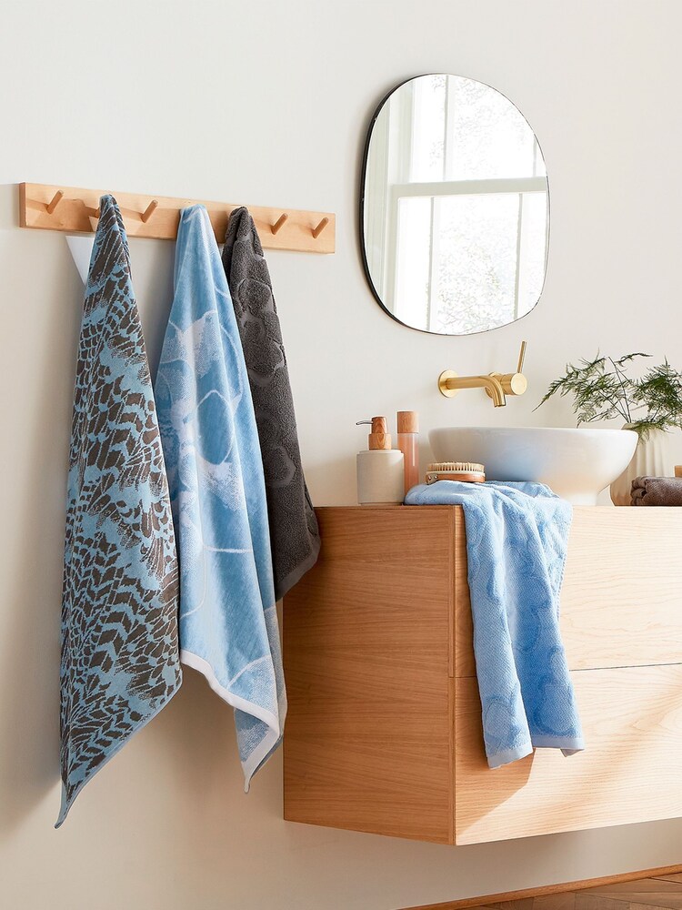 Ted Baker Blue Magnolia 100% Cotton Towel - Image 1 of 4