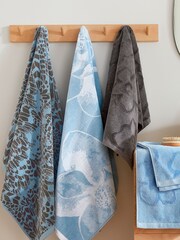 Ted Baker Blue Magnolia 100% Cotton Towel - Image 2 of 4