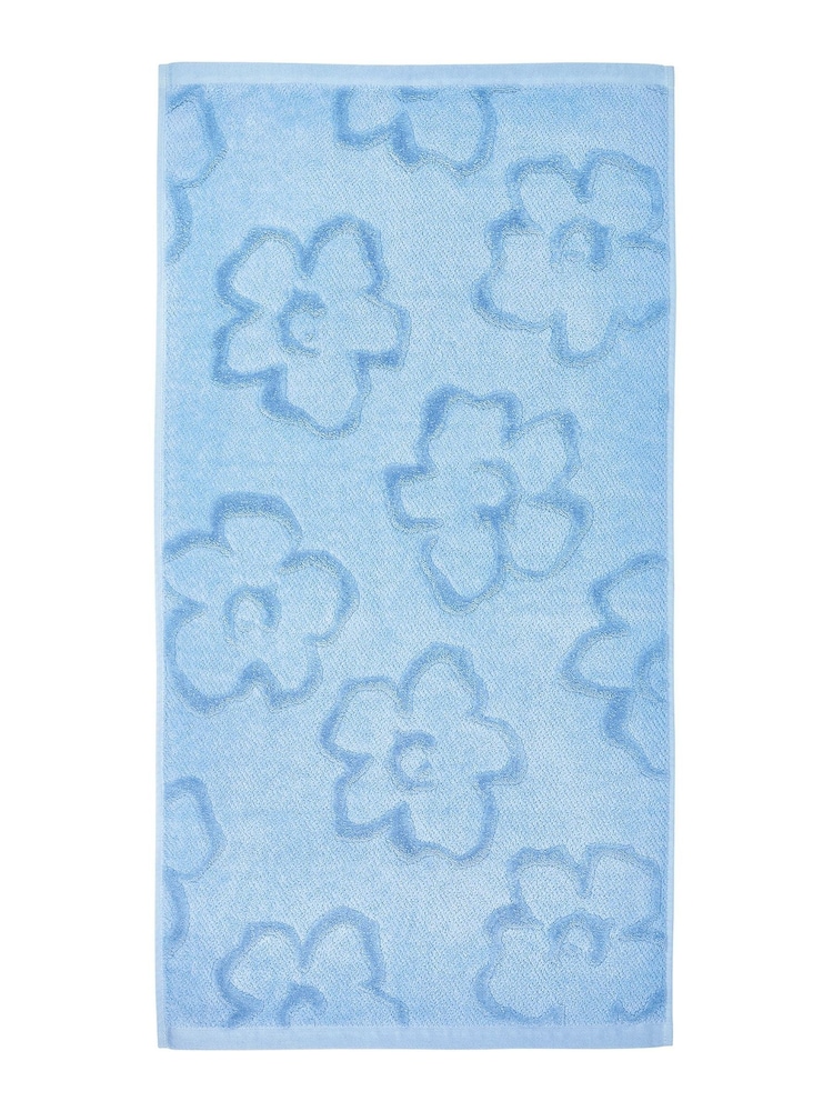 Ted Baker Blue Magnolia 100% Cotton Towel - Image 4 of 4