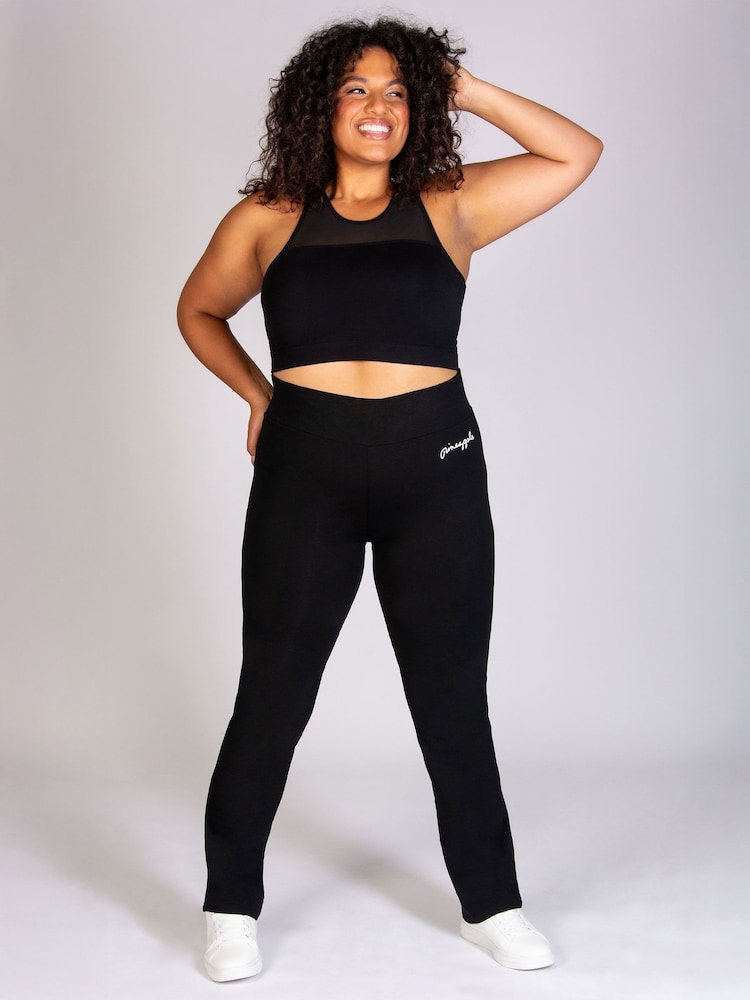 Pineapple Black Womens Bootcut Jersey Trousers - Image 6 of 7