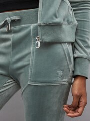 Зеленый - Велюровые спортивные брюки прямого кроя Juicy Couture - Изображение 5 из 5