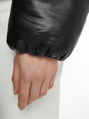 Calvin Klein PU Padded Black Puffer Jacket - Image 3 of 3