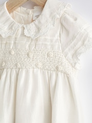 Cream Christening Premium Silk Baby Romper (0mths-2yrs) - Image 5 of 7