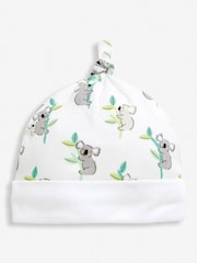 JoJo Maman Bébé White Koala Print Cotton Baby Hat - Image 2 of 4