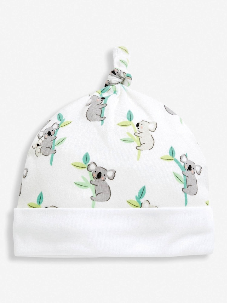 JoJo Maman Bébé White Koala Print Cotton Baby Hat - Image 2 of 4