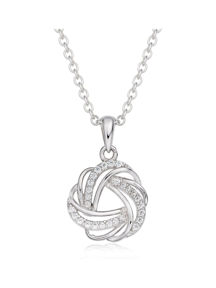 Beaverbrooks Sterling Silver Cubic Zirconia Knot Pendant - Image 1 of 4 Beaverbrooks Sterling Silver Cubic Zirconia Knot Pendant - Image 1 of 4