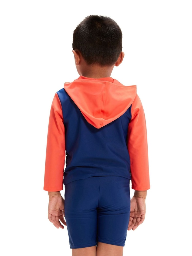 Speedo Blue Unisex Learn To Swim Essential Hooded Rash Top - Image 2 of 8