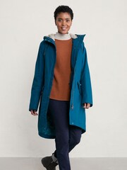 Seasalt Cornwall Blue Petite Waterproof Plant Hunter 2 Coat - Image 3 of 6
