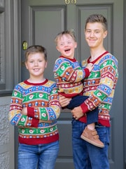 JoJo Maman Bébé Multi Bright Christmas Fairisle Pattern Jumper - Image 3 of 5