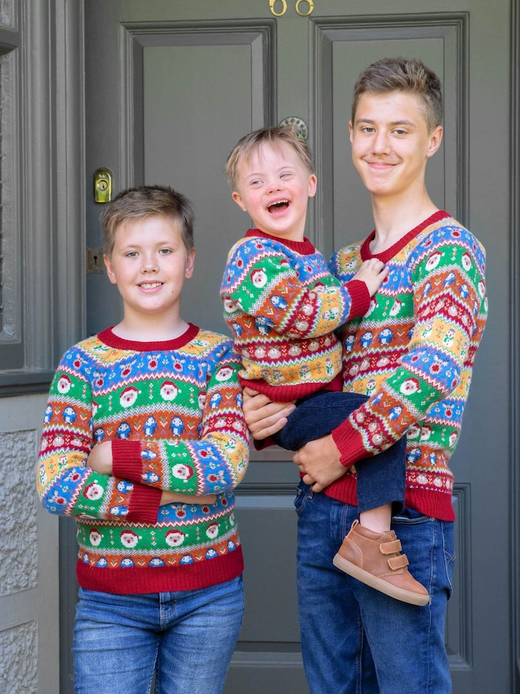 Jojo Maman Bébé – Weihnachtspullover mit leuchtendem Norwegermuster - Image 3 of 5