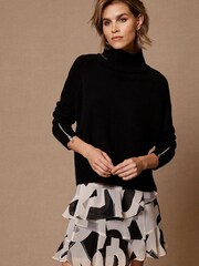 Mint Velvet Black Print Lyra Ruffle Mini Skirt - Image 1 of 6