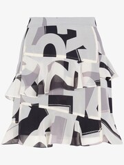 Mint Velvet Black Print Lyra Ruffle Mini Skirt - Image 5 of 6