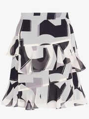 Mint Velvet Black Print Lyra Ruffle Mini Skirt - Image 6 of 6