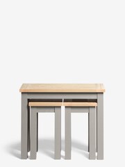 Dove Grey Malvern Oak Effect Rectangle Set of 3 Nest of Tables - Image 4 of 6