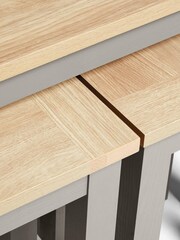 Dove Grey Malvern Oak Effect Rectangle Set of 3 Nest of Tables - Image 6 of 6