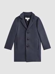 Reiss Airforce Blue Gable 9-14 yrs Single Breasted Epsom Overcoat - Image 2 of 6