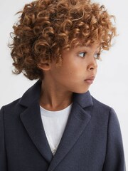 Reiss Airforce Blue Gable 9-14 yrs Single Breasted Epsom Overcoat - Image 4 of 6