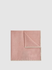 Reiss Rose Melange Halley Wool-Silk Blend Pocket Square - Image 1 of 5