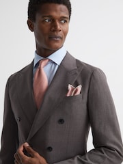 Reiss Rose Melange Halley Wool-Silk Blend Pocket Square - Image 2 of 5