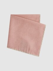 Reiss Rose Melange Halley Wool-Silk Blend Pocket Square - Image 3 of 5