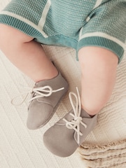 Grey Suede Lace-Up Baby Shoes (0-24mths) - Image 1 of 5