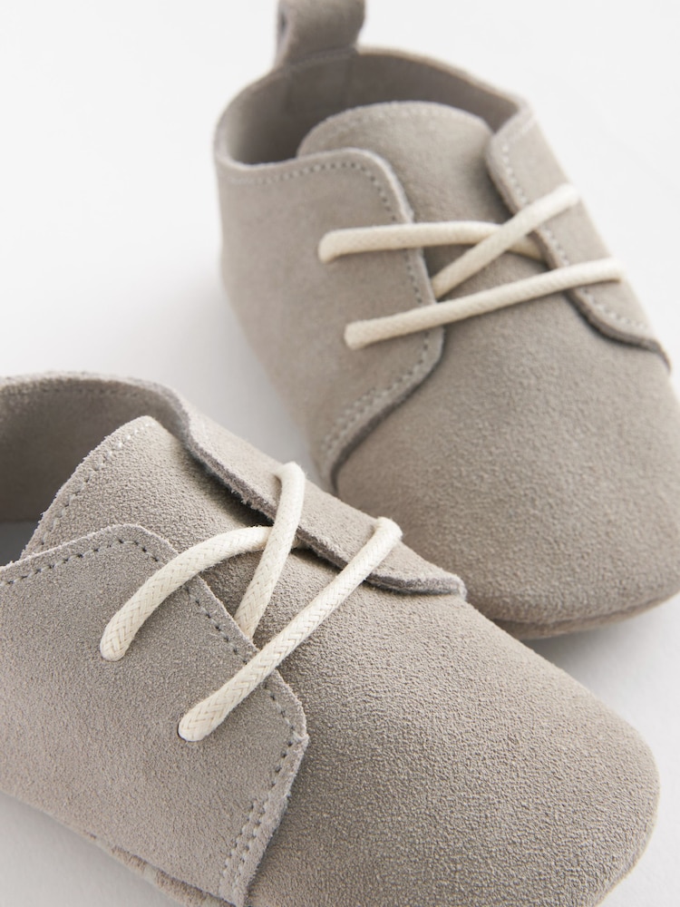 Grey Suede Lace-Up Baby Shoes (0-24mths) - Image 2 of 5