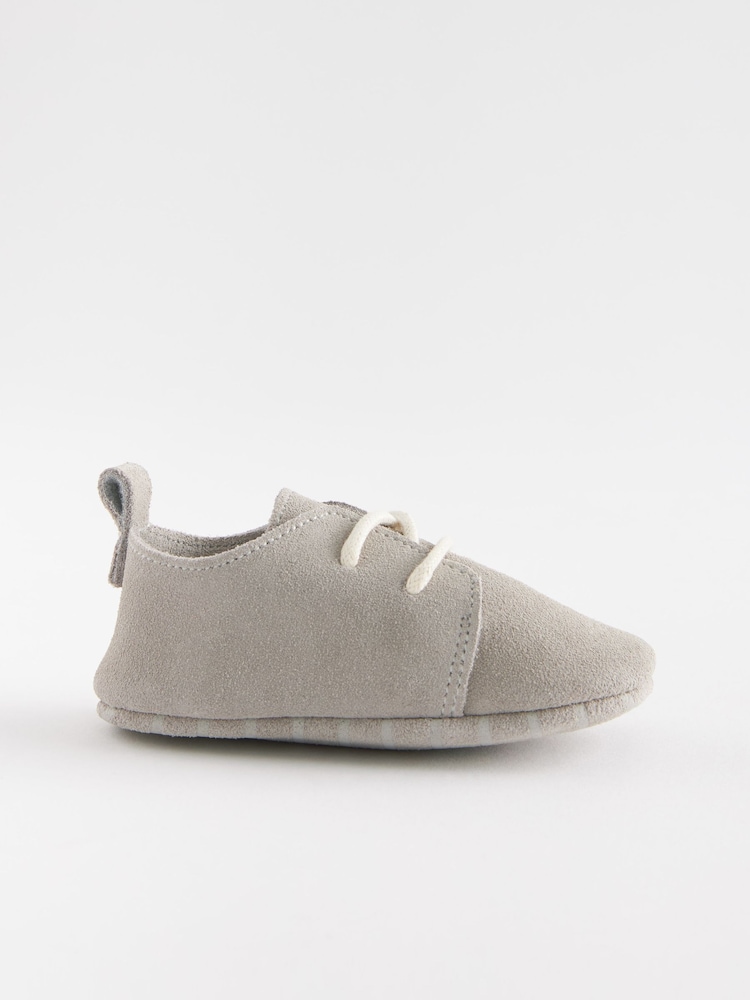 Grey Suede Lace-Up Baby Shoes (0-24mths) - Image 4 of 5