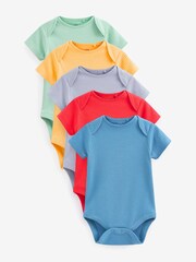 Яркий в рубчик - Baby 5 Pack с коротким рукавом Боди-комбинезоны - Image 1 of 2