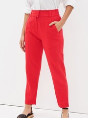 Rouge - Pantalon fuselé en lin mélangé - Image 2 de 9