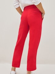 Rouge - Pantalon fuselé en lin mélangé - Image 4 de 9