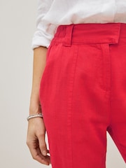 Rouge - Pantalon fuselé en lin mélangé - Image 6 de 9