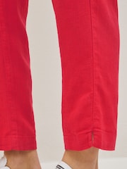 Rouge - Pantalon fuselé en lin mélangé - Image 8 de 9