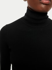 Jigsaw Tate Silk Cotton Black Polo Jumper - Image 4 of 5