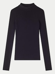 Jigsaw Tate Silk Cotton Black Polo Jumper - Image 5 of 5
