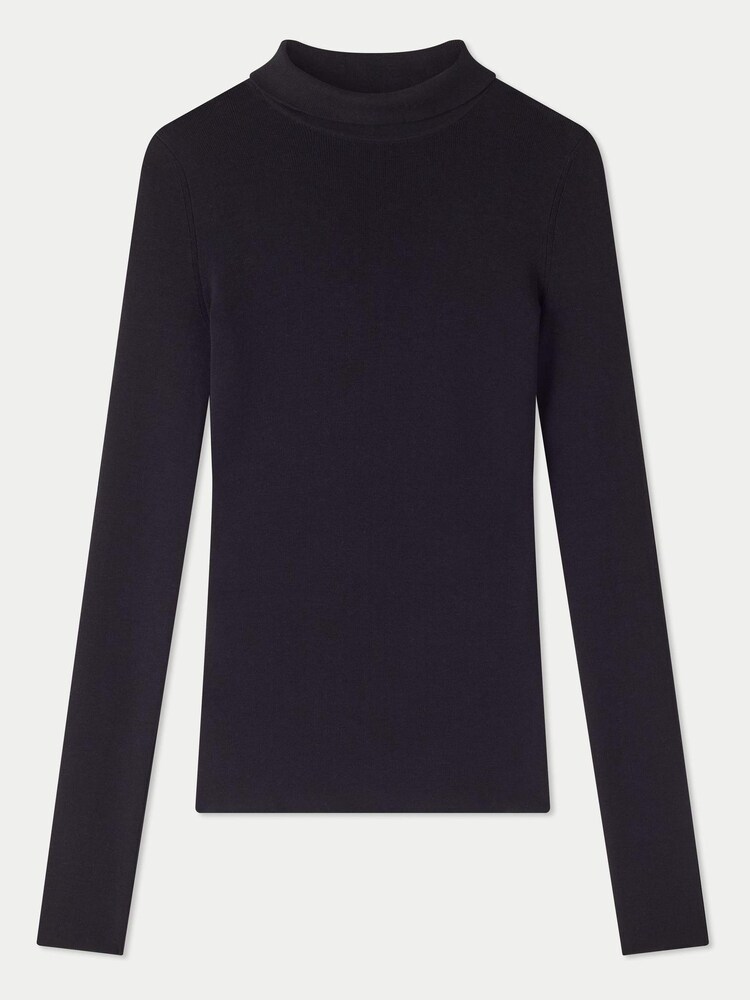 Jigsaw Tate Silk Cotton Black Polo Jumper - Image 5 of 5