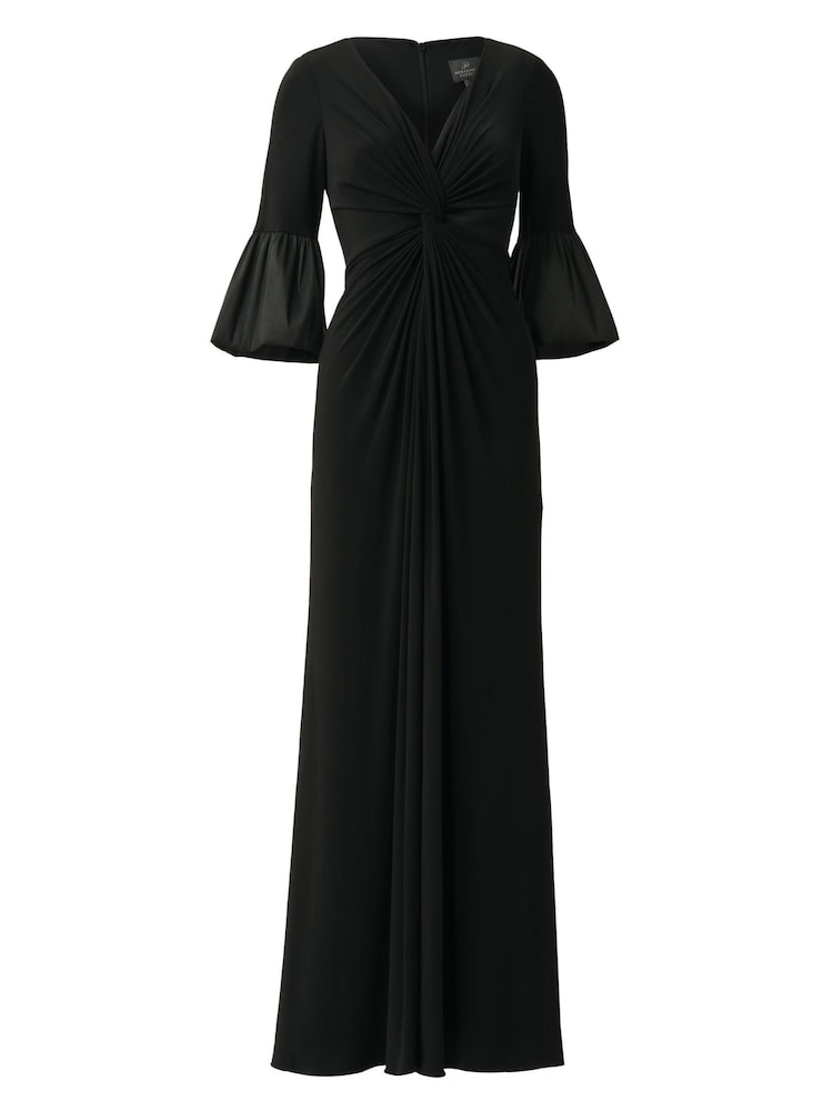 Adrianna Papell Twist Front Black Jersey Gown - Image 3 of 3