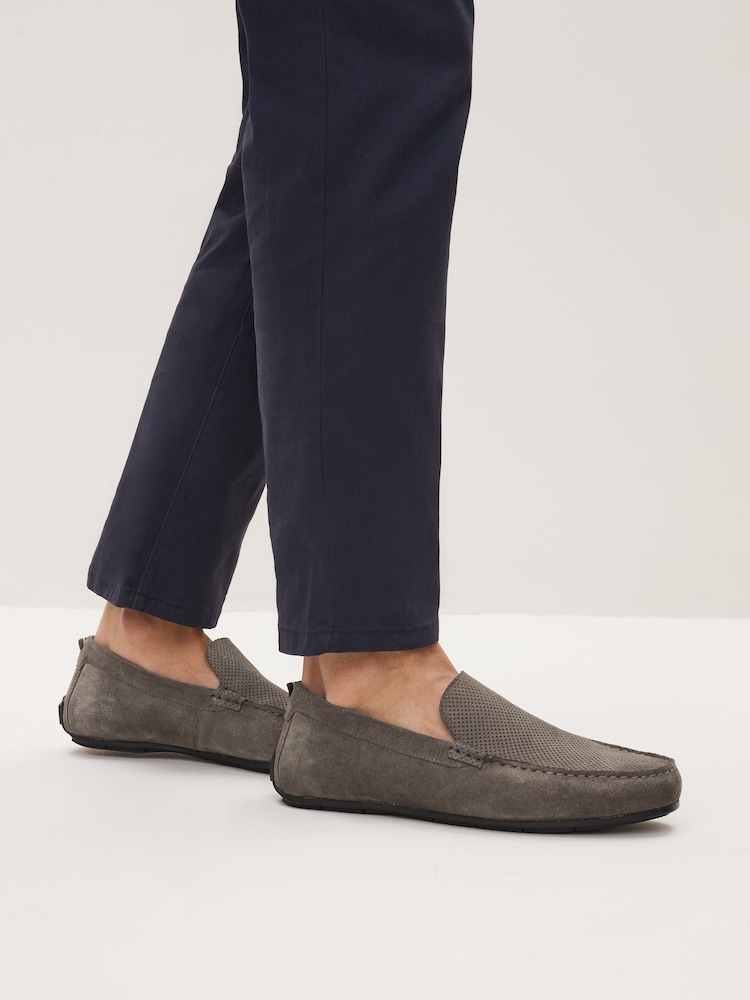 Grey Suede Driver Shoes - Image 1 of 5