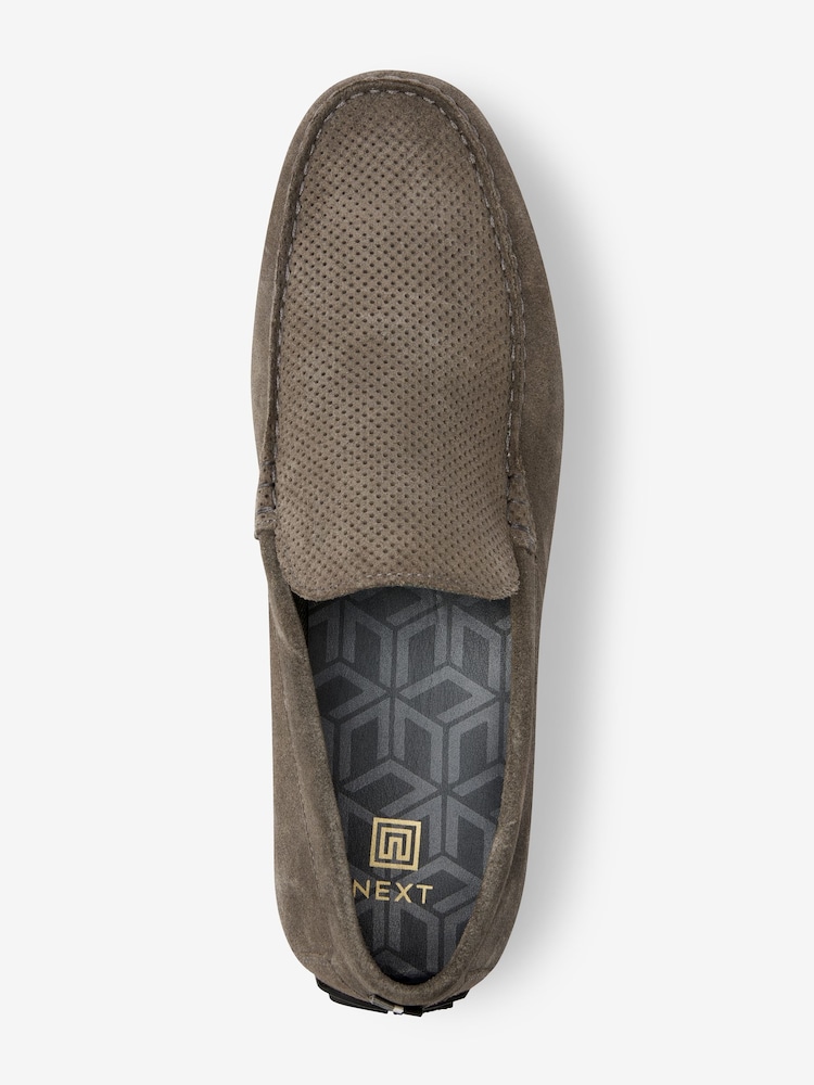 Grey Suede Driver Shoes - Image 4 of 5