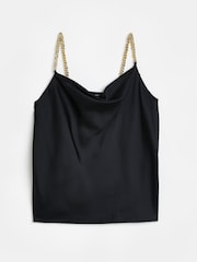 River Island Black Cowl Neck Trim Cami - Image 5 of 5