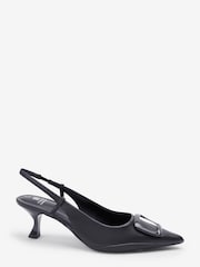 Black Forever Comfort® Hardware Slingback Kitten Heels - Image 1 of 4