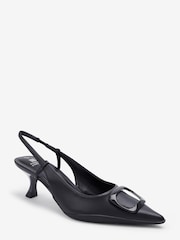 Black Forever Comfort® Hardware Slingback Kitten Heels - Image 2 of 4