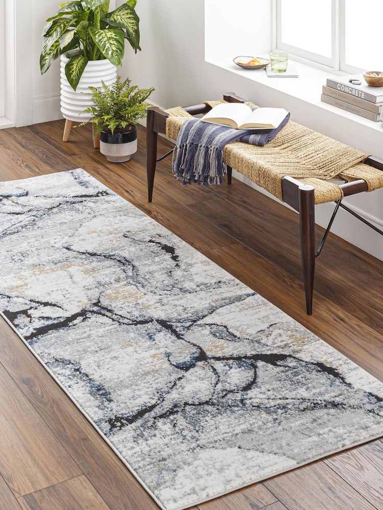 LIVABLISS Blue Jolie Abstract Moderne Marble Runner - Image 1 of 6 LIVABLISS Blue Jolie Abstract Moderne Marble Runner - Image 1 of 6