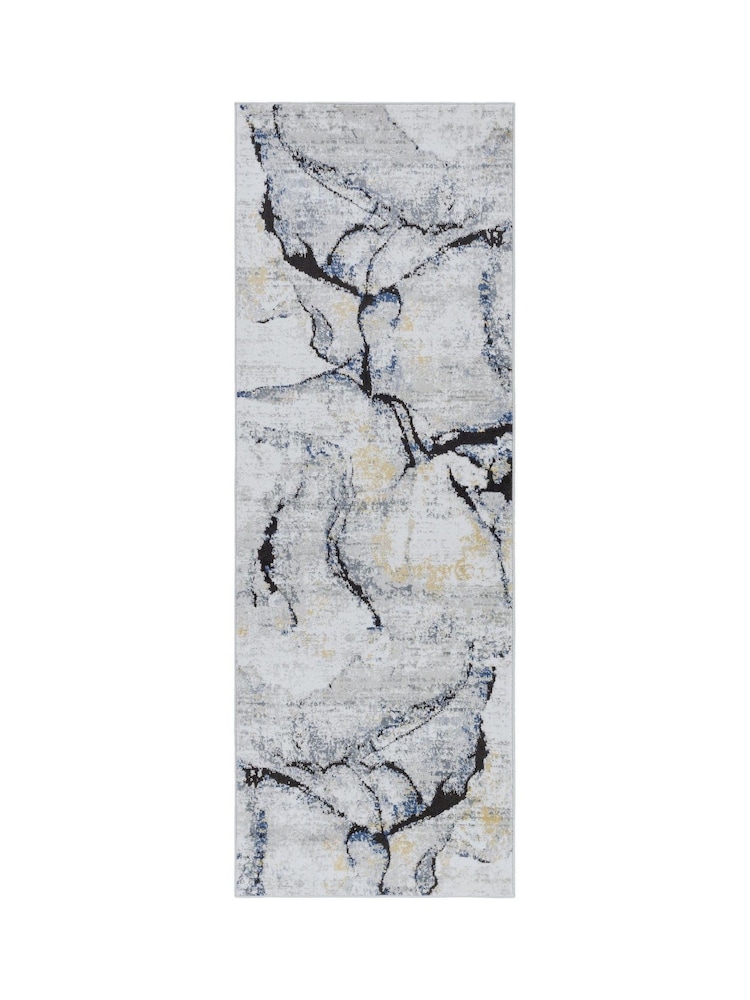 LIVABLISS Blue Jolie Abstract Moderne Marble Runner - Image 6 of 6 LIVABLISS Blue Jolie Abstract Moderne Marble Runner - Image 6 of 6